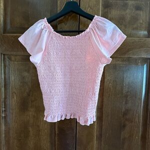 Wonder Nation Light Peach Smocked Top - Girl's Size XXL (18)
